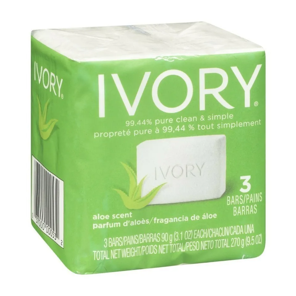 Ivory Soap Bath Bar Aloe - 3.1 Oz, 3 Packs